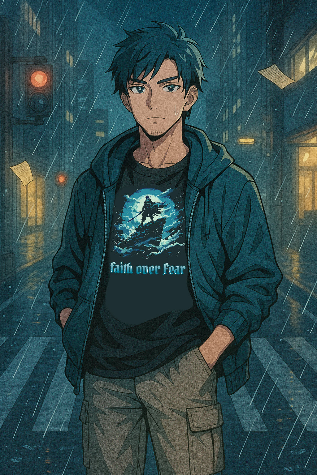 faith over fear christian anime shirt
