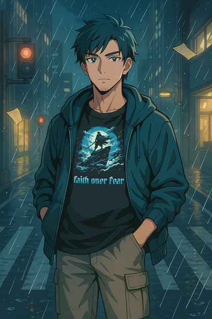 faith over fear christian anime shirt